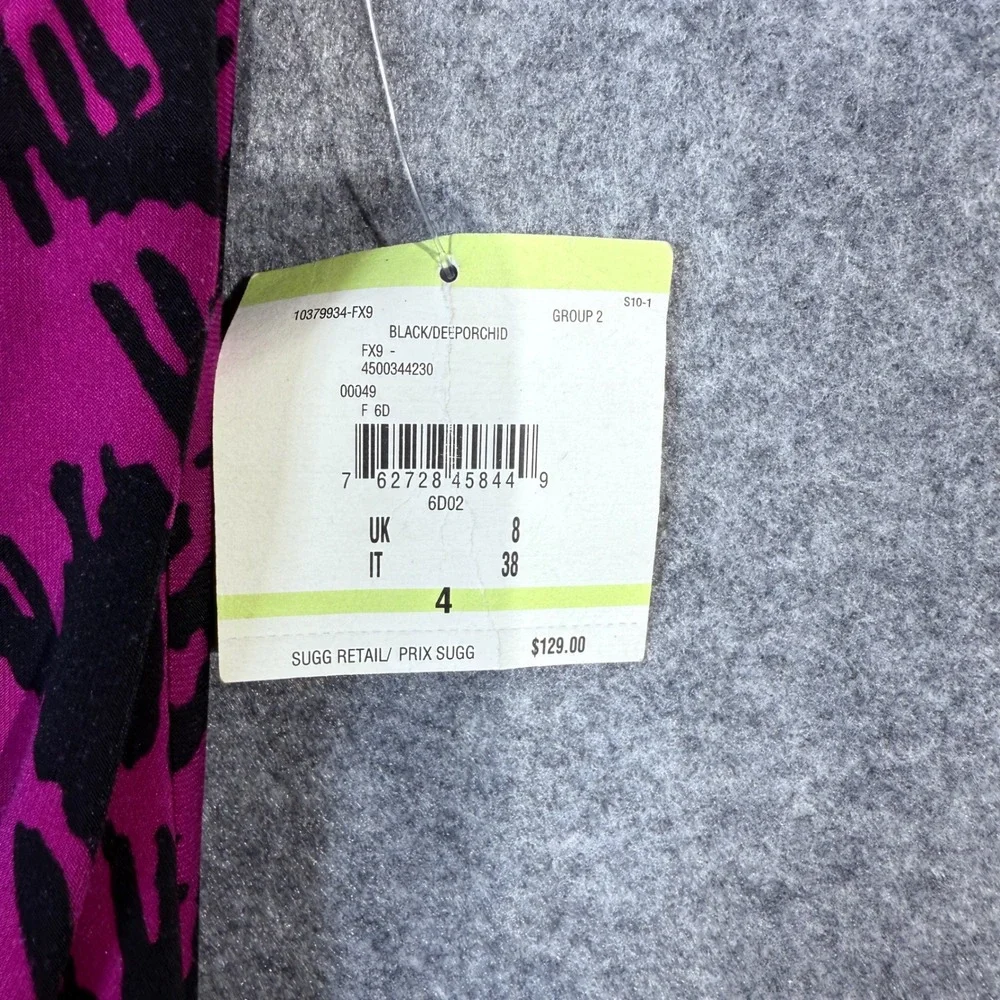 Anne Klein Women Black‎ Pink Houndstooth Drape Twist Sheath Dress Size 4
